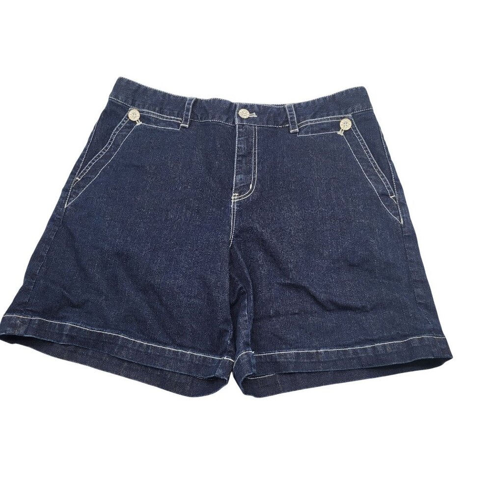 Ralph Lauren Jeans Co Women's SZ 10 Dark Wash Denim Shorts Preppy Classic - Picture 8 of 9